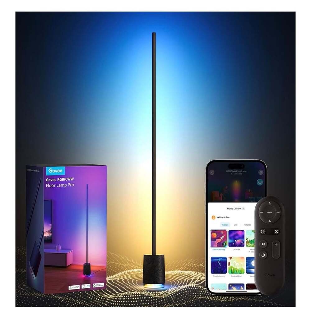 Govee Floor Lamp Pro with Bluetooth Speaker and White Noise